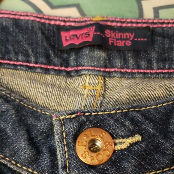 JEANS Levi's Skinny Flare Denim Jean's Size 16 Regular - Picture 7 of 8